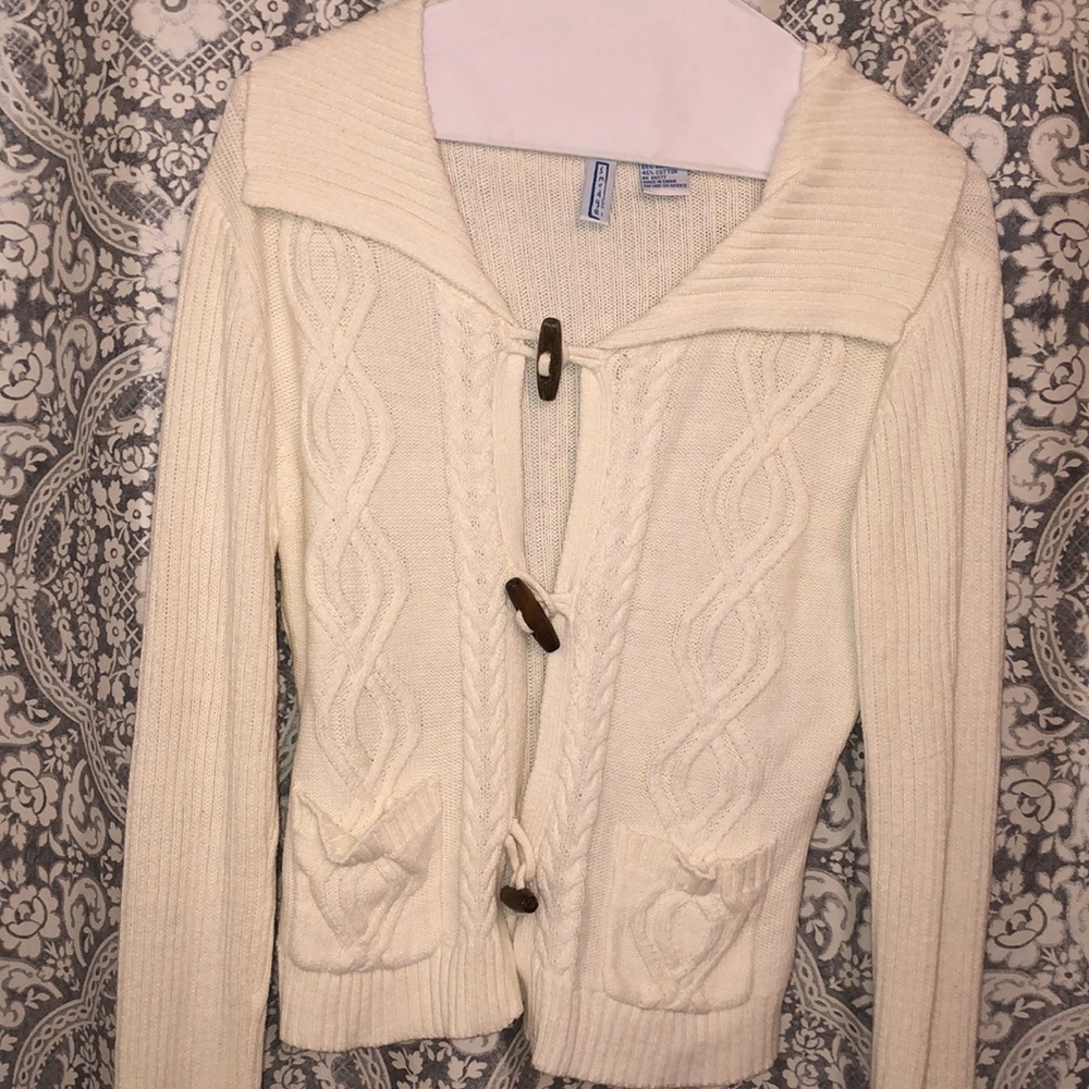Woven cotton sweater
